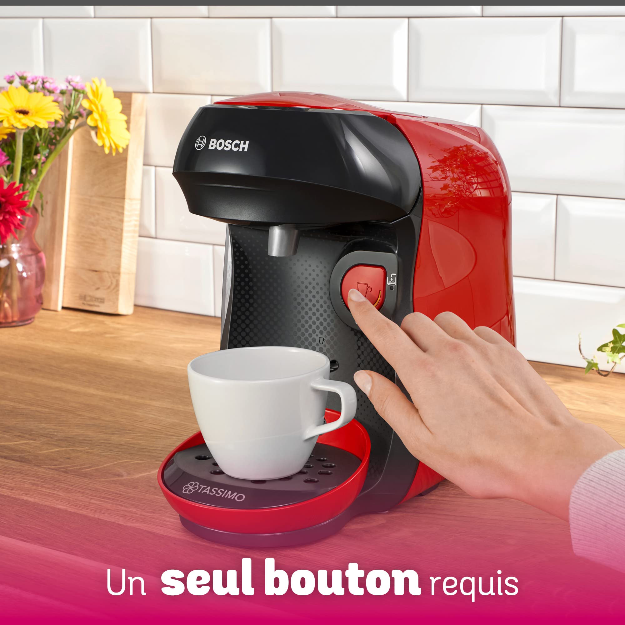 Tassimo Happy – Machine à café à capsules – 1400 W – TAS1003 – Rouge