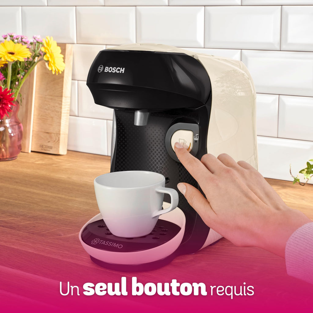 Machine à café multi-boissons Tassimo Happy friendly, TAS107E, OneTouch, Intellibrew, Crème