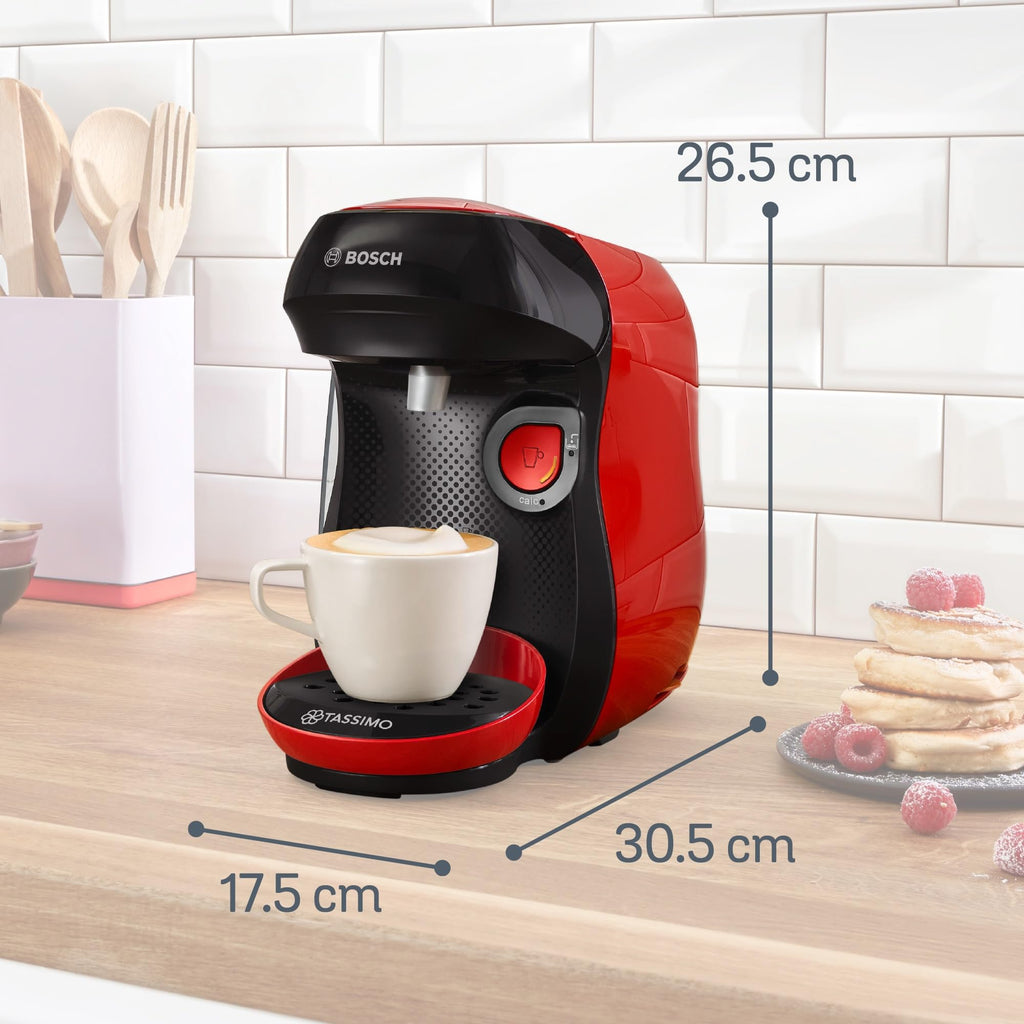 Machine à café multi-boissons Tassimo Happy friendly, OneTouch, TAS103E, Rouge