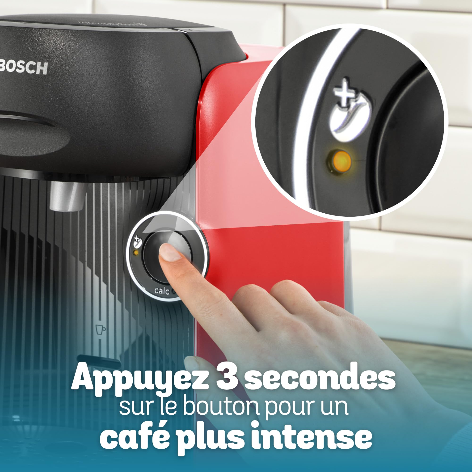 Machine à café Tassimo Finesse friendly,  IntensityBoost, Intellibrew, TAS163E, Rouge