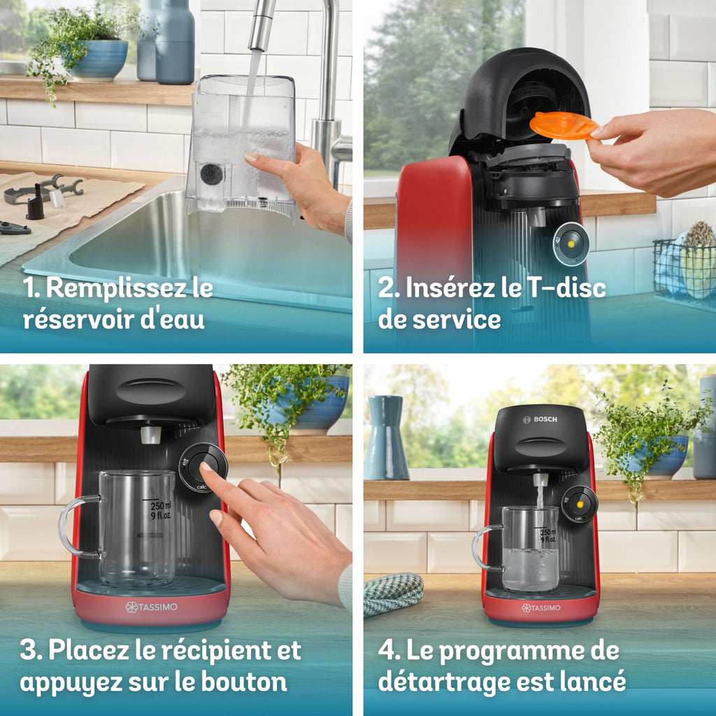 Machine à café Tassimo Finesse friendly,  IntensityBoost, Intellibrew, TAS163E, Rouge