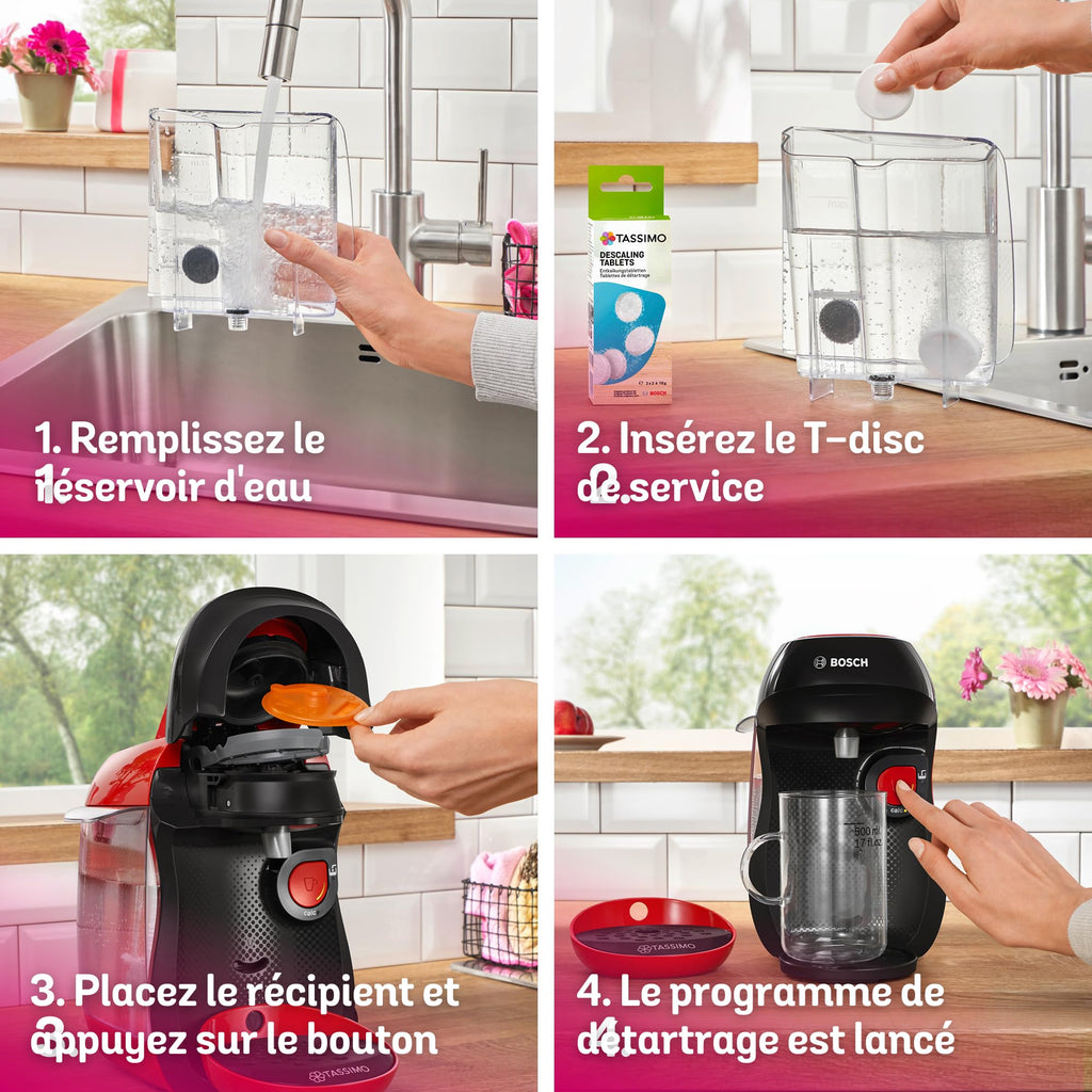 Machine à café multi-boissons Tassimo Happy friendly, OneTouch, TAS103E, Rouge