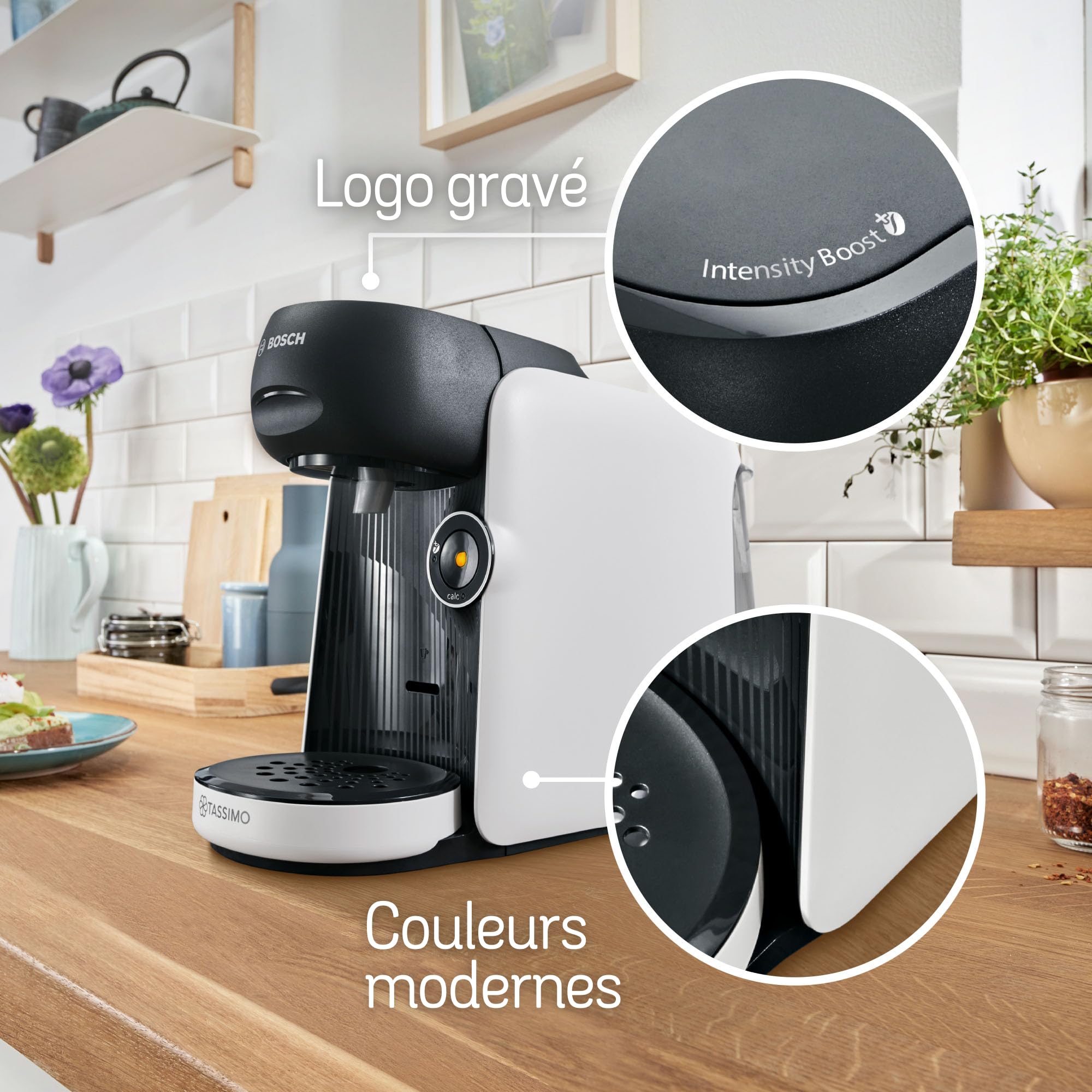 Tassimo Finesse friendly Machine à café Intellibrew, TAS163E, Blanc