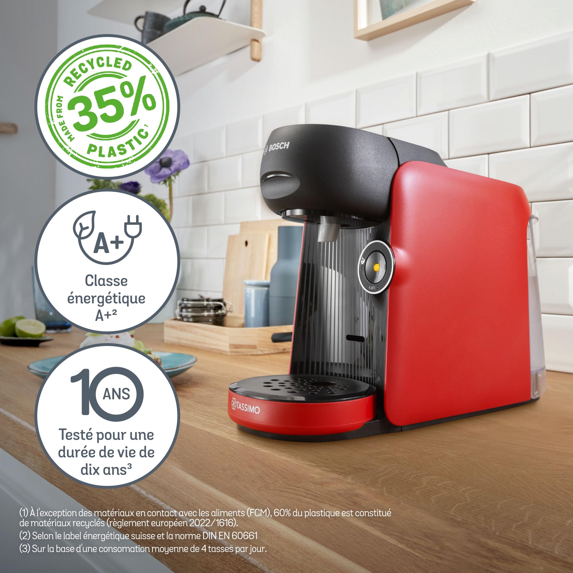 Machine à café Tassimo Finesse friendly,  IntensityBoost, Intellibrew, TAS163E, Rouge