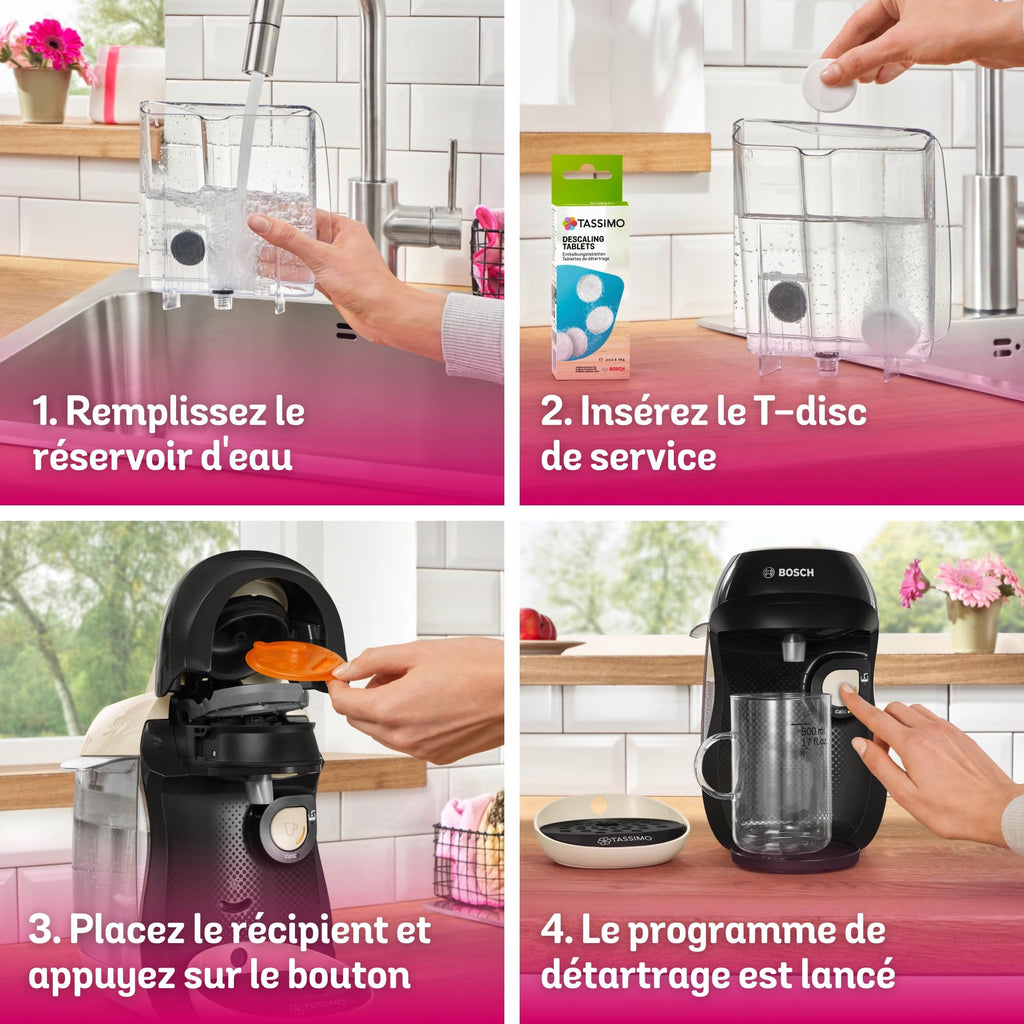 Machine à café multi-boissons Tassimo Happy friendly, TAS107E, OneTouch, Intellibrew, Crème