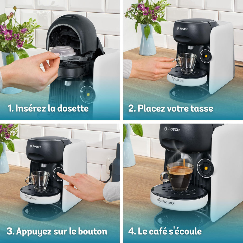 Tassimo Finesse friendly Machine à café Intellibrew, TAS163E, Blanc
