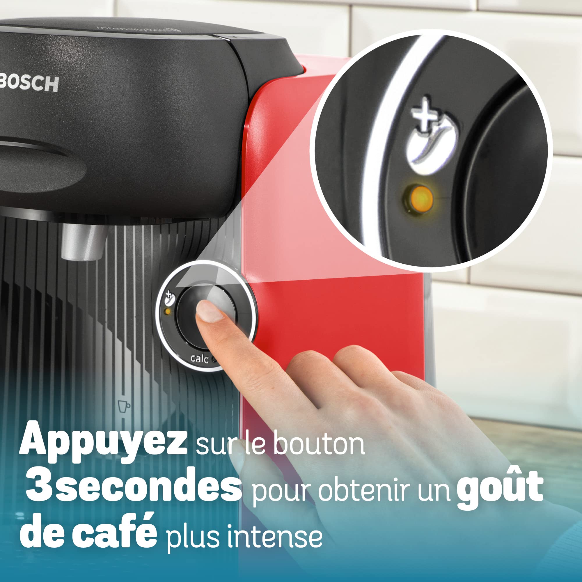 Machine à café TASSIMO FINESSE, IntensityBoost, INTELLIBREW, TAS16B3, Rouge intense