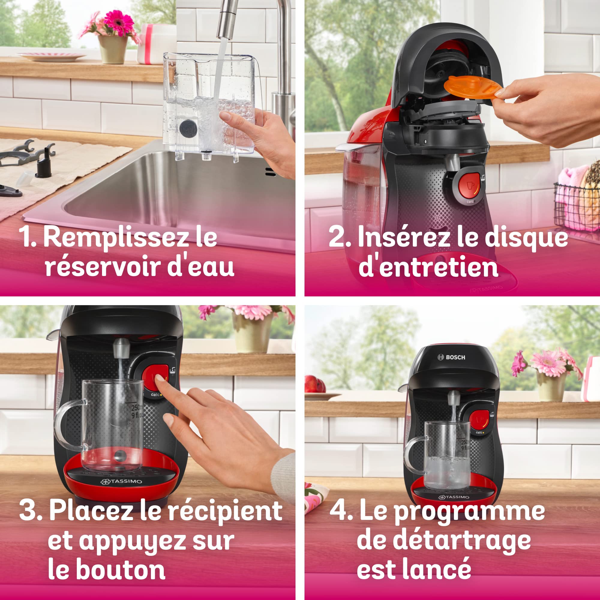 Tassimo Happy – Machine à café à capsules – 1400 W – TAS1003 – Rouge