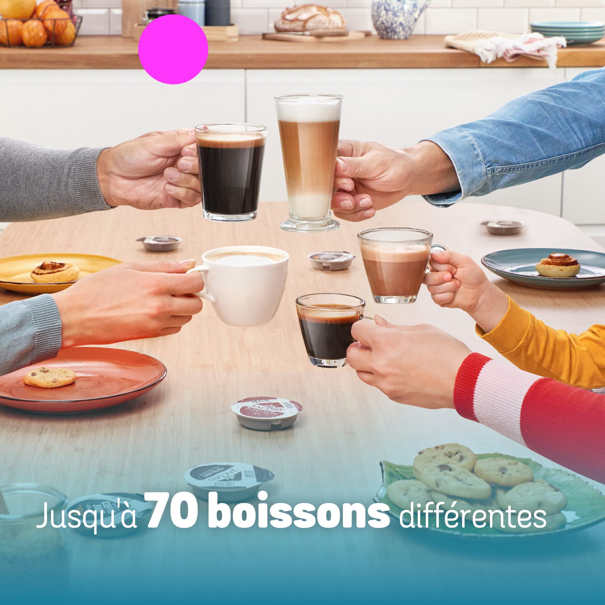TASSIMO FINESSE machine multi-boissons, fonction IntensityBoost, INTELLIBREW, Noir
