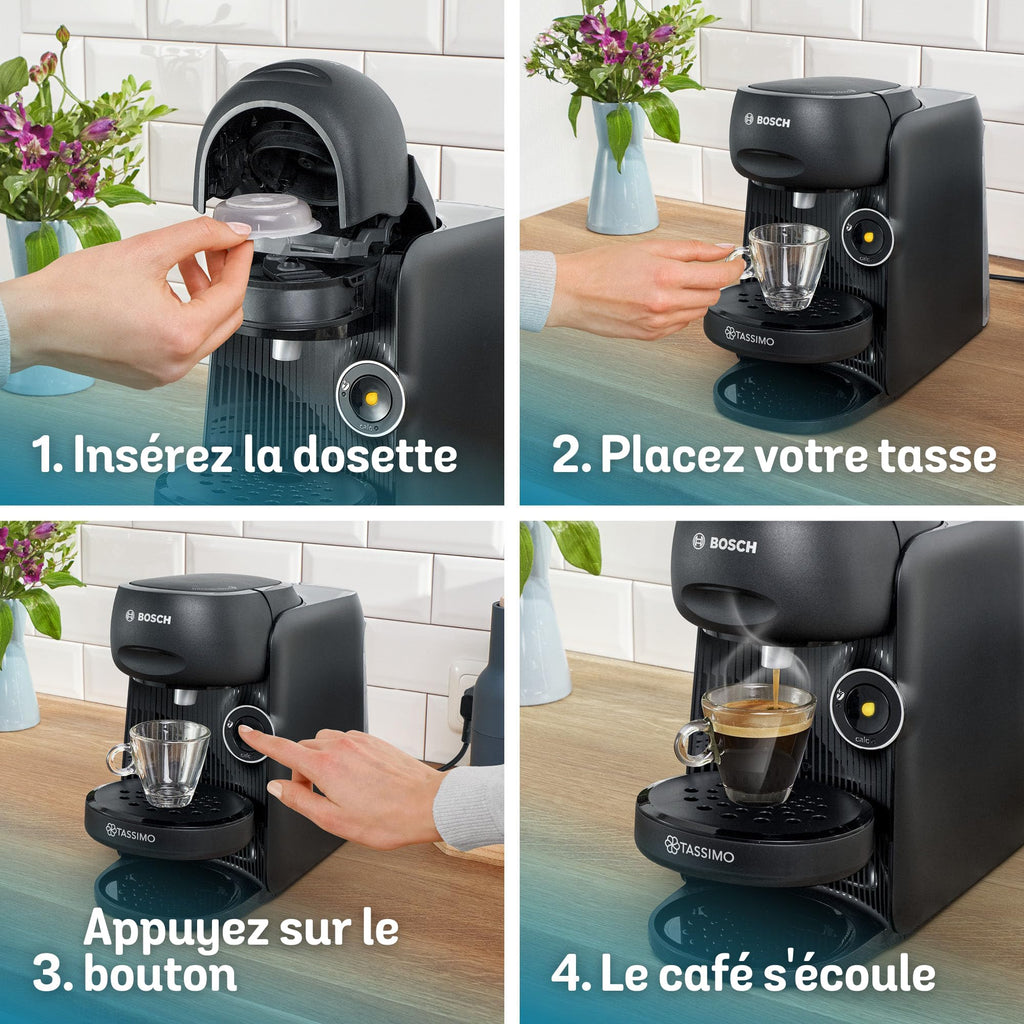 Tassimo Finesse friendly Machine à café, IntensityBoost, Intellibrew, TAS162E, Noir