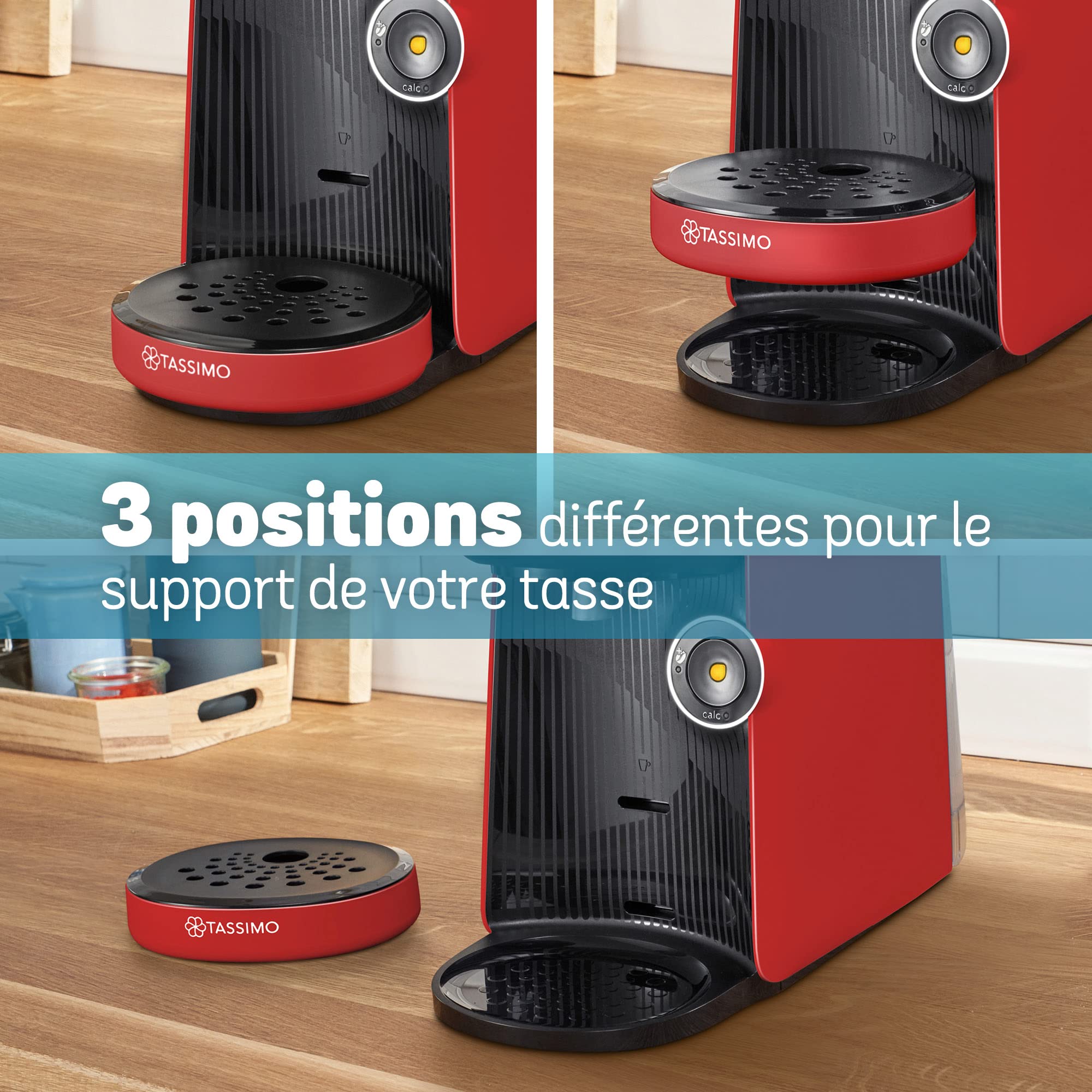 Machine à café TASSIMO FINESSE, IntensityBoost, INTELLIBREW, TAS16B3, Rouge intense