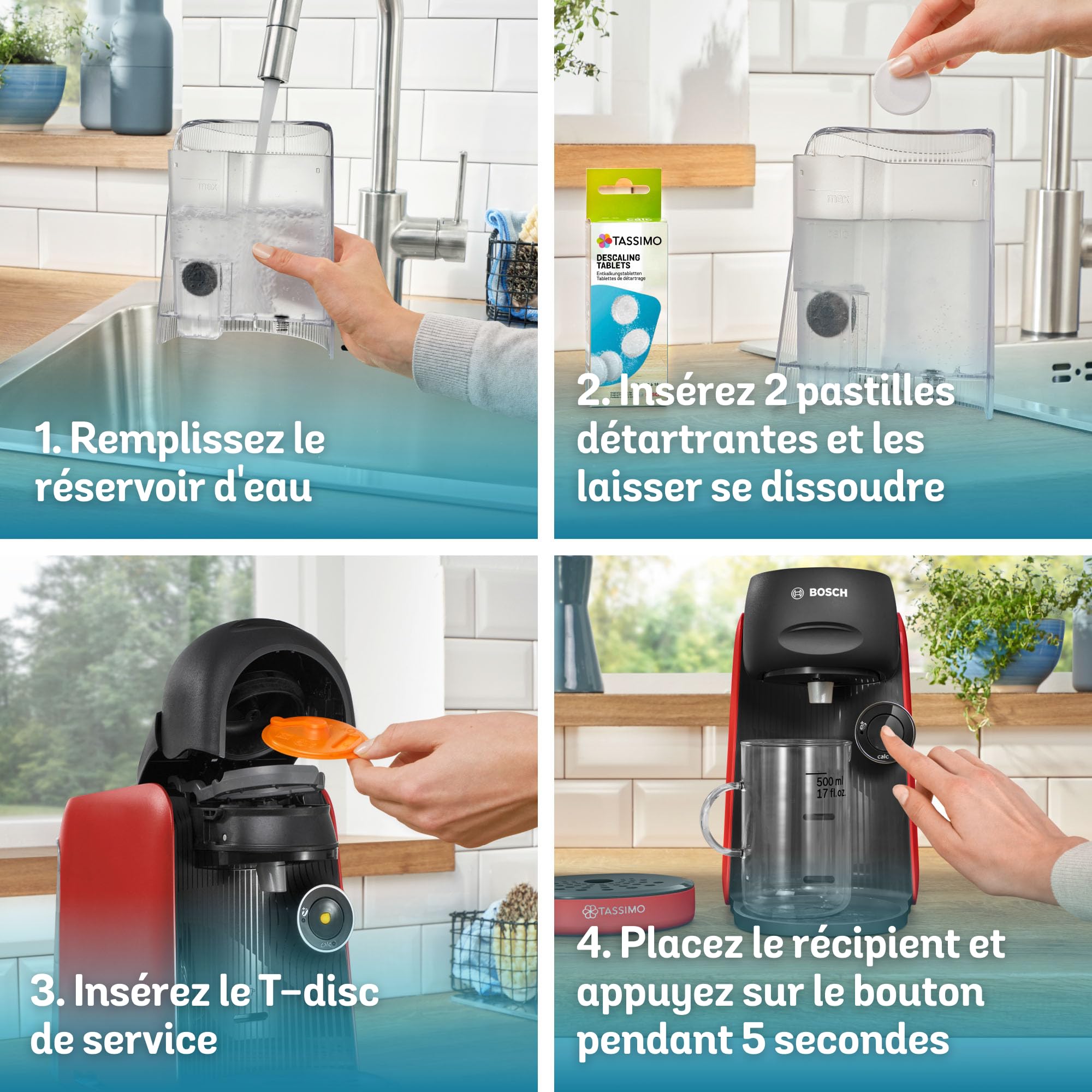 Machine à café Tassimo Finesse friendly,  IntensityBoost, Intellibrew, TAS163E, Rouge