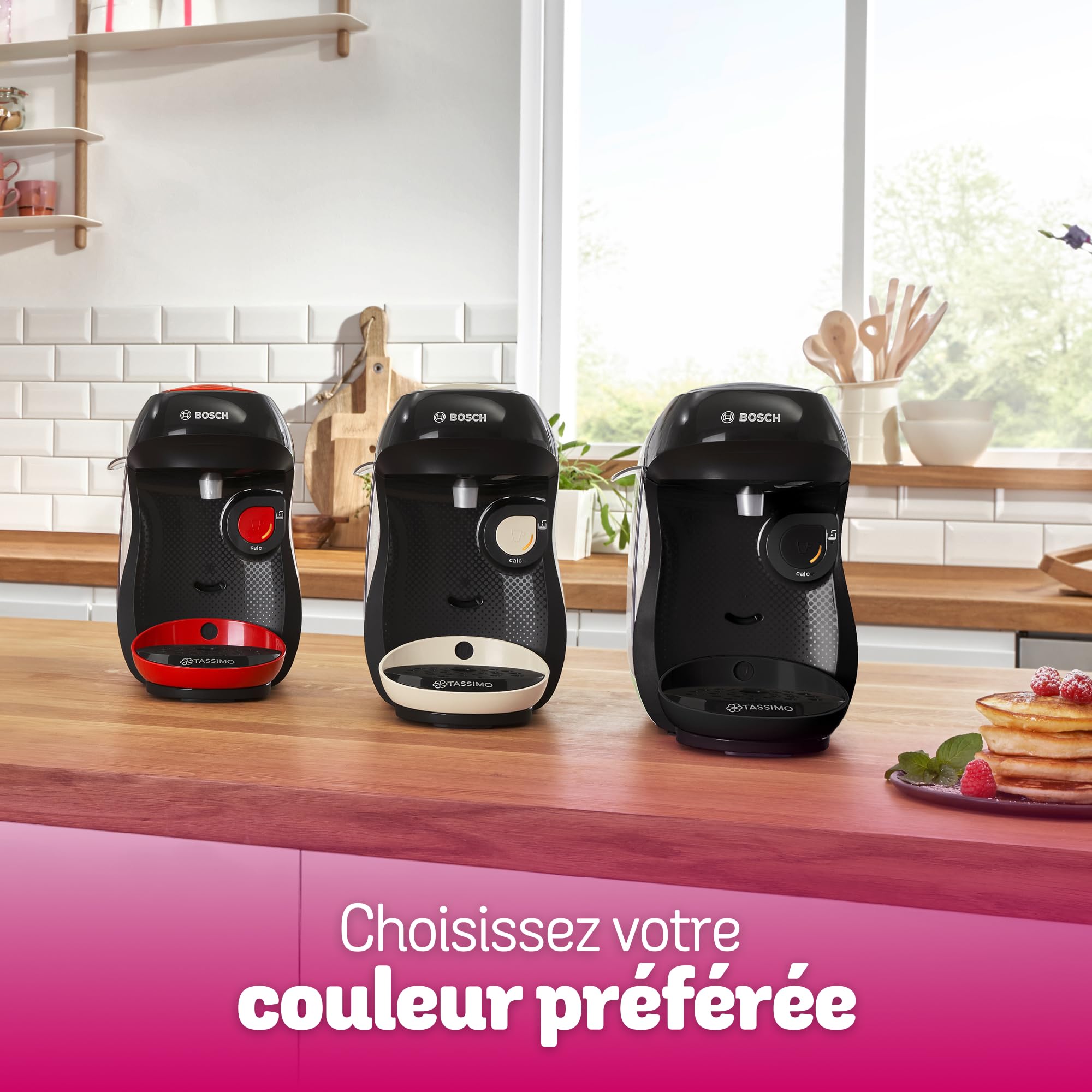 Machine à café multi-boissons Tassimo Happy friendly, OneTouch, TAS103E, Rouge